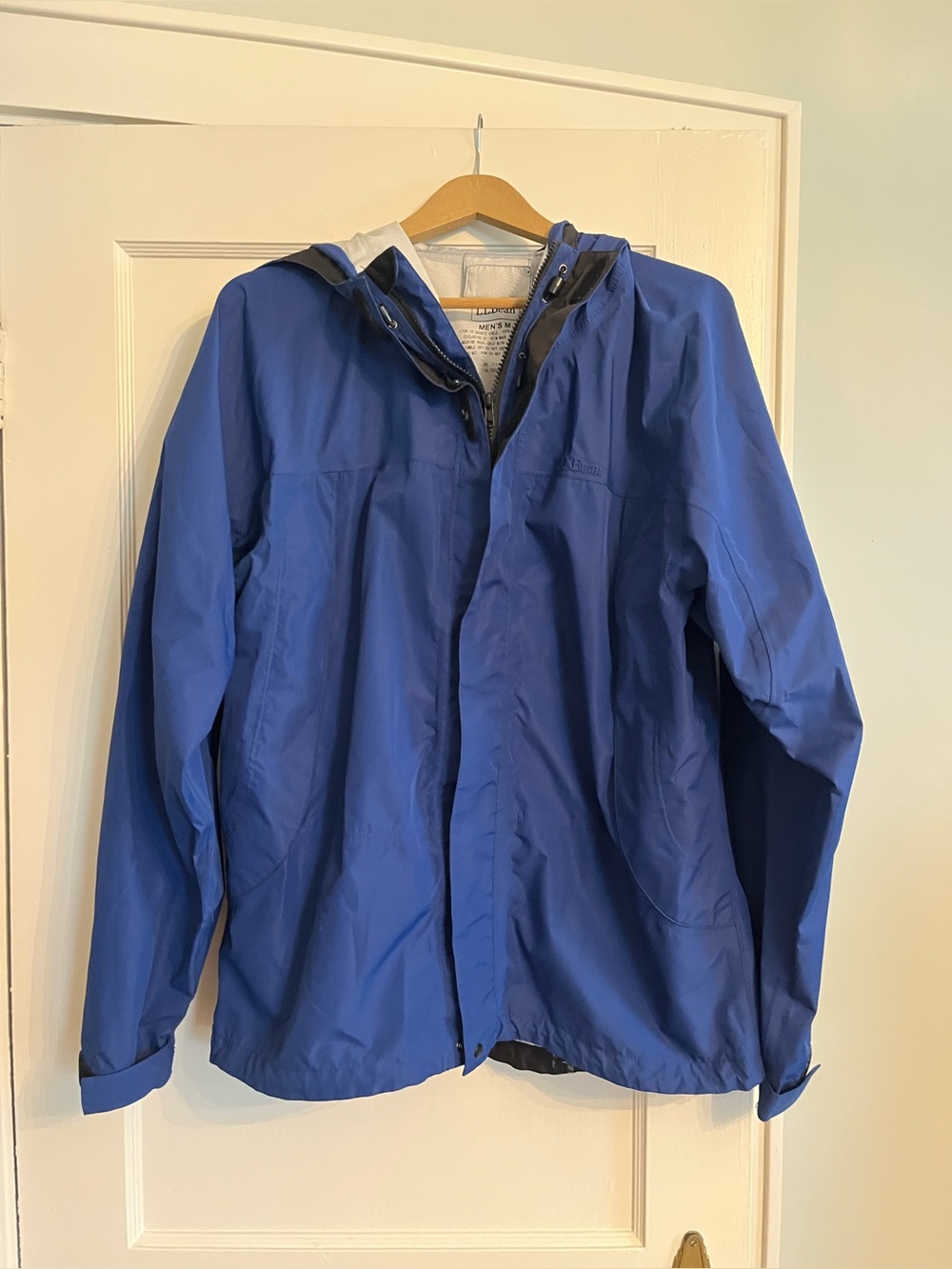 L.L. Bean Men's Royal Blue Raincoat with Hood